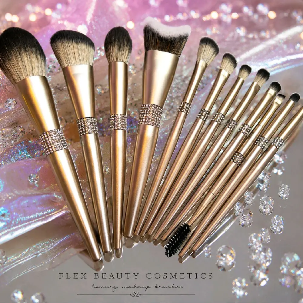 12-Piece Champagne & Diamonds Makeup Brush Set
