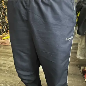 Summer Loose Sports Pants Men's Trousers Lightweight Soft Fabric Large Cut Gray Side Strips with Gold Decorative Bars Comfortable Design Casual Sporty Bottoms Gym Wear 100% Polyester