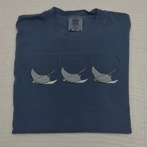 Cute stingrays embroidered summer spring comfort colors shirt/  comfort colors tee/ stingray embroidered shirt