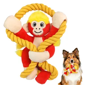 Pull-String Monkey, an Interactive Barking Dog Toy Featuring a Pull Cord, Designed for Tugging by Large Dogs, a Plush Chew Toy for Puppies, Promotes Dental Health, And Is Appropriate for Small, Medium, And Large Dogs