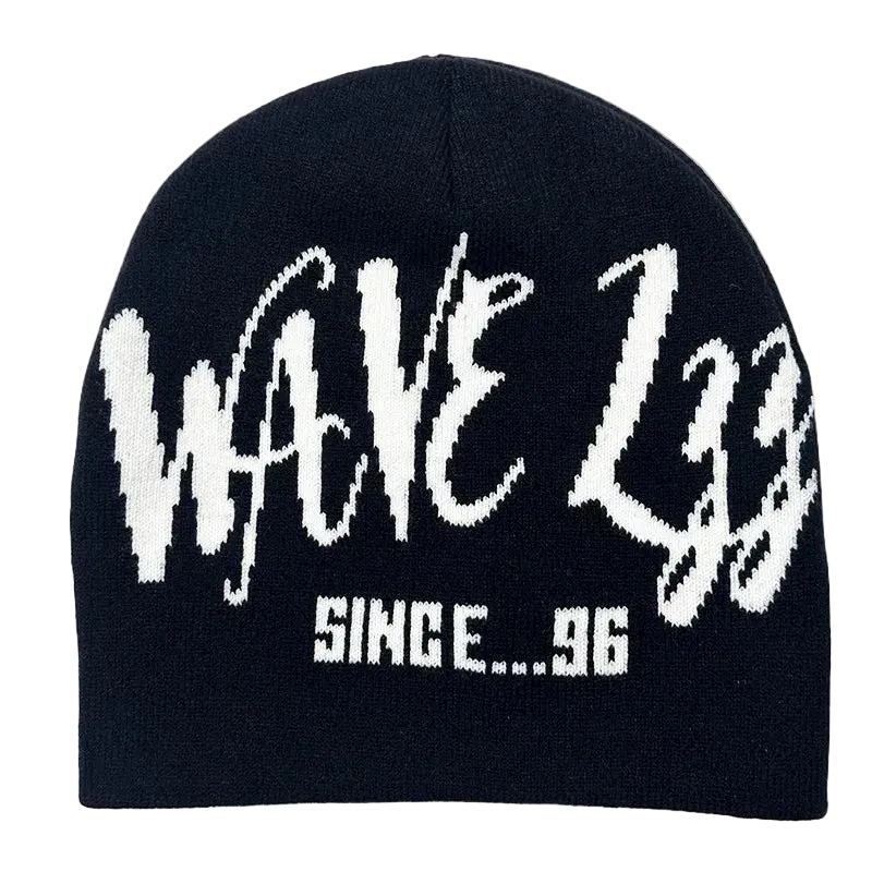 Wave Lettering Skull Beanie
