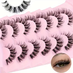 Natural False Eyelashes, Soft & Lightweight Wispy Faux Cluster Lashes, DIY Eyelash Clusters, Volumized False Eyelashes for Women & Girls Eye Makeup Enhancement, Fake Eyelashes