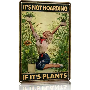 Gardening Gifts Vintage Gardening Sign It‘s Not Hoarding If It's Plants Tin Sign for Home Garden Greenhouse Living Room Bedroom Outdoor Decor