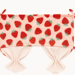 Rectangular Hideaway – 12×24 Strawberry Fabric, Fabric Roof & Hanging Curtains