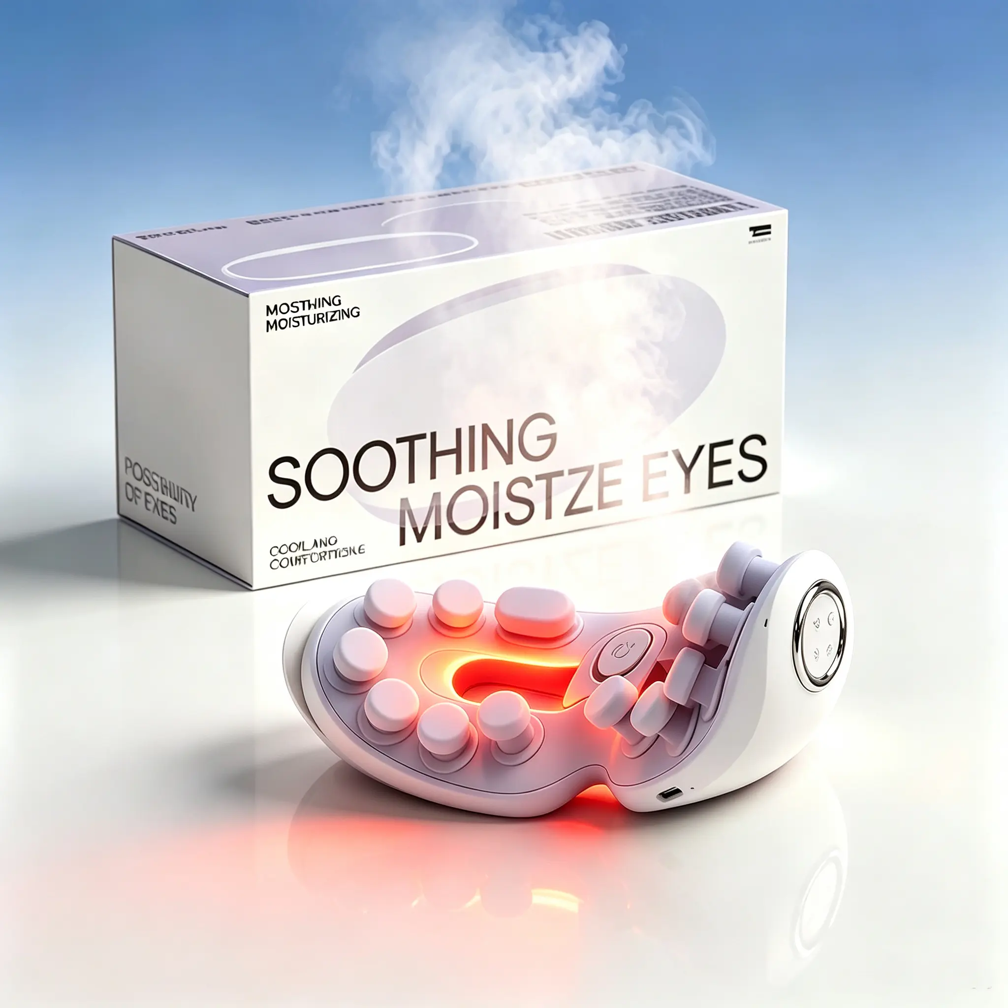 PGG Steam Eye Massager, Hydrating Nano Mist & Heating Compress, 4 Massage Modes for Dry Eyes, Eye Strain, Dark Circles & Puffiness Relief