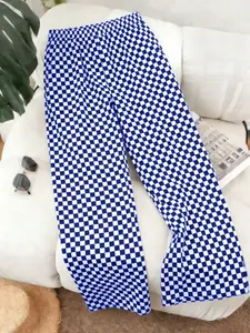 Plus Size Women's Fashion Plaid Printed Long Pants, Comfortable, Stylish and Casual Trousers for Everyday Wear, Trendy Plus Size Womenswear Fashion