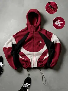 Unisex Y2K street-style long-sleeve jacket in three colorways, featuring a patchwork design, adjustable hem, and embroidered print. Casual style suitable for vacations, parties, dinners, and dates; can be given as a gift or worn yourself. Simple and versa