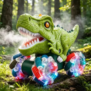 Remote Control Electric Dinosaur Toy, Spray Effect, Light & Music, 360° Rotation, Stem Educational Gift for Kids Ages 3-8