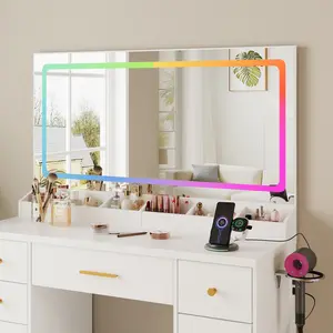 LAKEMID Large LED Mirror with Color-Changing Lights, 9 Color Options