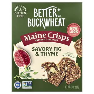 Better with Buckwheat Maine Crisp Snackable Crackers, Savory Fig & Thyme, 4 oz (113 g)