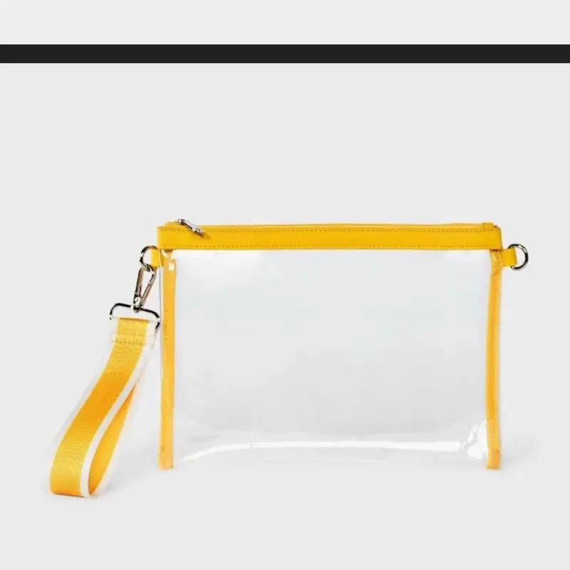 Game Day Clear Wristlet Clutch - Wild Fable Yellow *NEW*