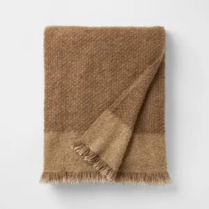 50"x60" Tonal Woven Boucle Throw Blanket Tan - Threshold designed with Studio McGee