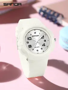 Sanda Cute Fresh Style Waterproof Watch, Luminous Quartz Wristwatch, Luminous Pointer Watch, Perfect Birthday Gift for Her & Teens, Analog Face, Casual Style, Quartz Movement