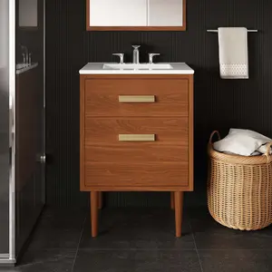 Modway Cassia 24" Teak Wood Bathroom Vanity Cabinet (Sink Basin Not Included) in Natural