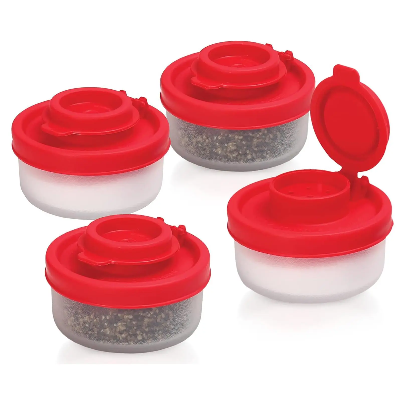 4pcs/set Salt and Pepper Shaker Set with Lid, Small Spice Storage Jar for Camping Travel Picnic Lunch Box