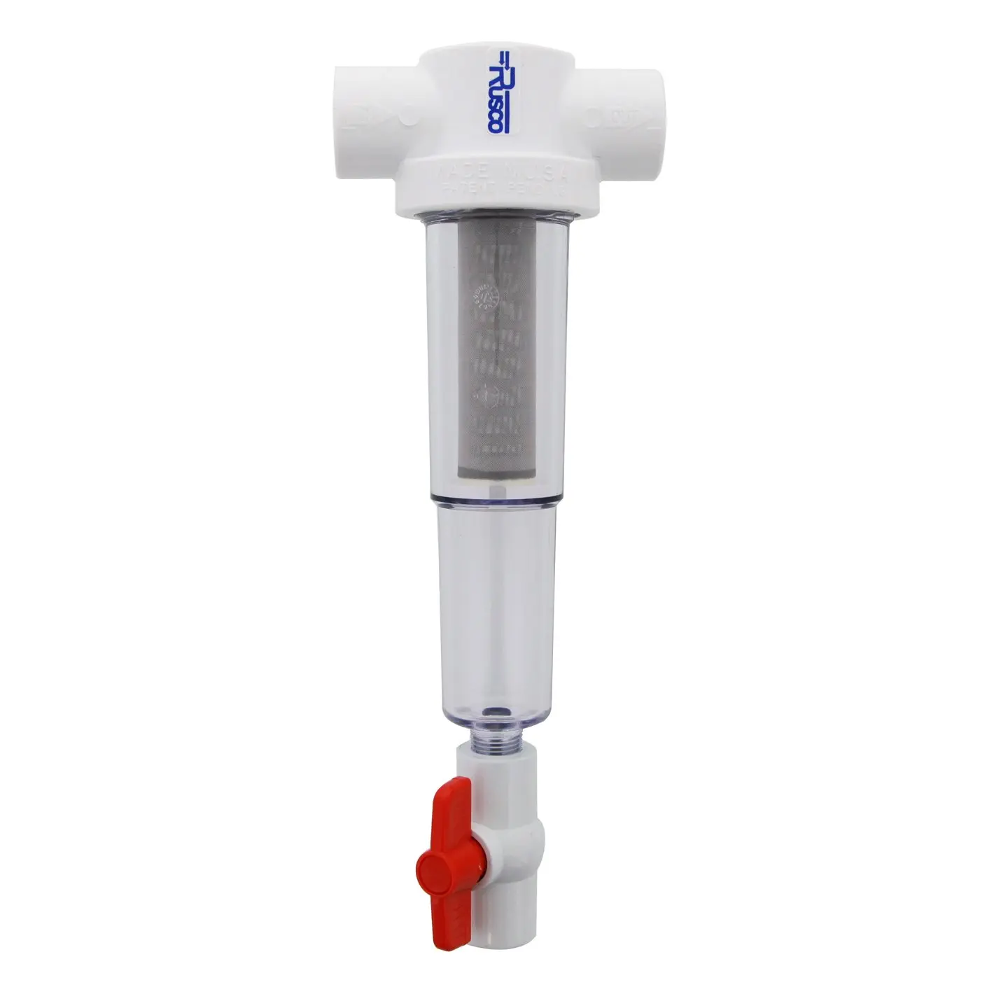 Rusco 1-140STSS-F 1 inch Stainless Steel Mesh Screened Water Sediment Trapper System with Centrifugal-Separation Technology, Flush Valve, Improves Water Quality - Home Improvement Garden Watering & Irrigation Supply, Oe