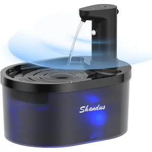 Wireless Cat Water Fountain, 101Oz/3L Battery Operated Pet Water Fountain, Cordless Cat Drinking Fountain with Motion Sensor, Ultra Quiet Pump, Bpa-Free, Black Shandus