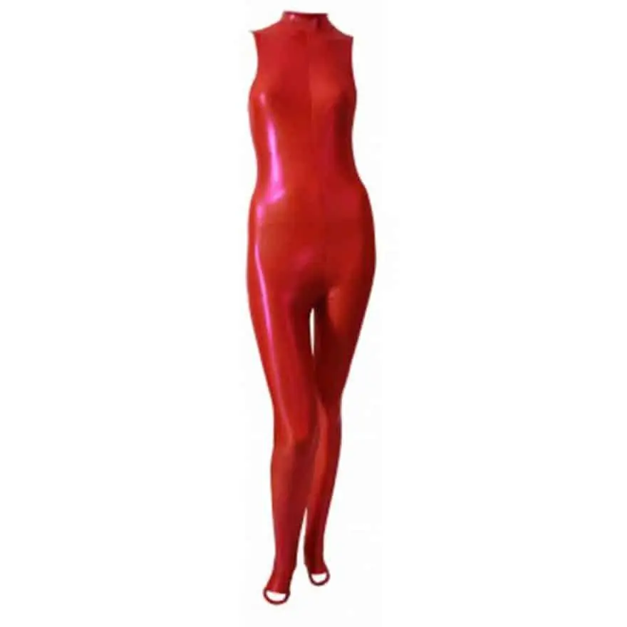 Colored Metallic Turtle Neck Catsuit Jumpsuit Catsuits