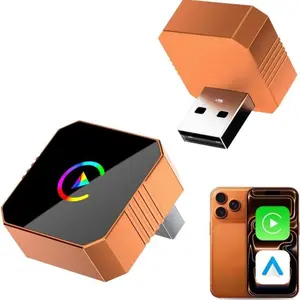 2026 New Orange CarPlay Wireless Adapter, compatible with iPhone/Android, fast connection, no delay, hands-free calling, electronic charger, high-quality material, perfect gift for boyfriend for Christmas or birthday
