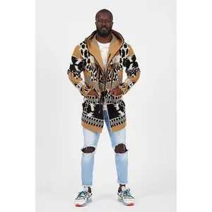 Men's Tan Aztec Zip Hoodie
