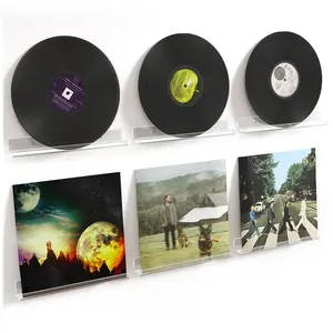 Lifewit Floating Shelves for Vinyl Record, Acrylic Wall Shelf Room Decor for Book/Photo/Picture Storage in Bedroom, Living Room, Bathroom