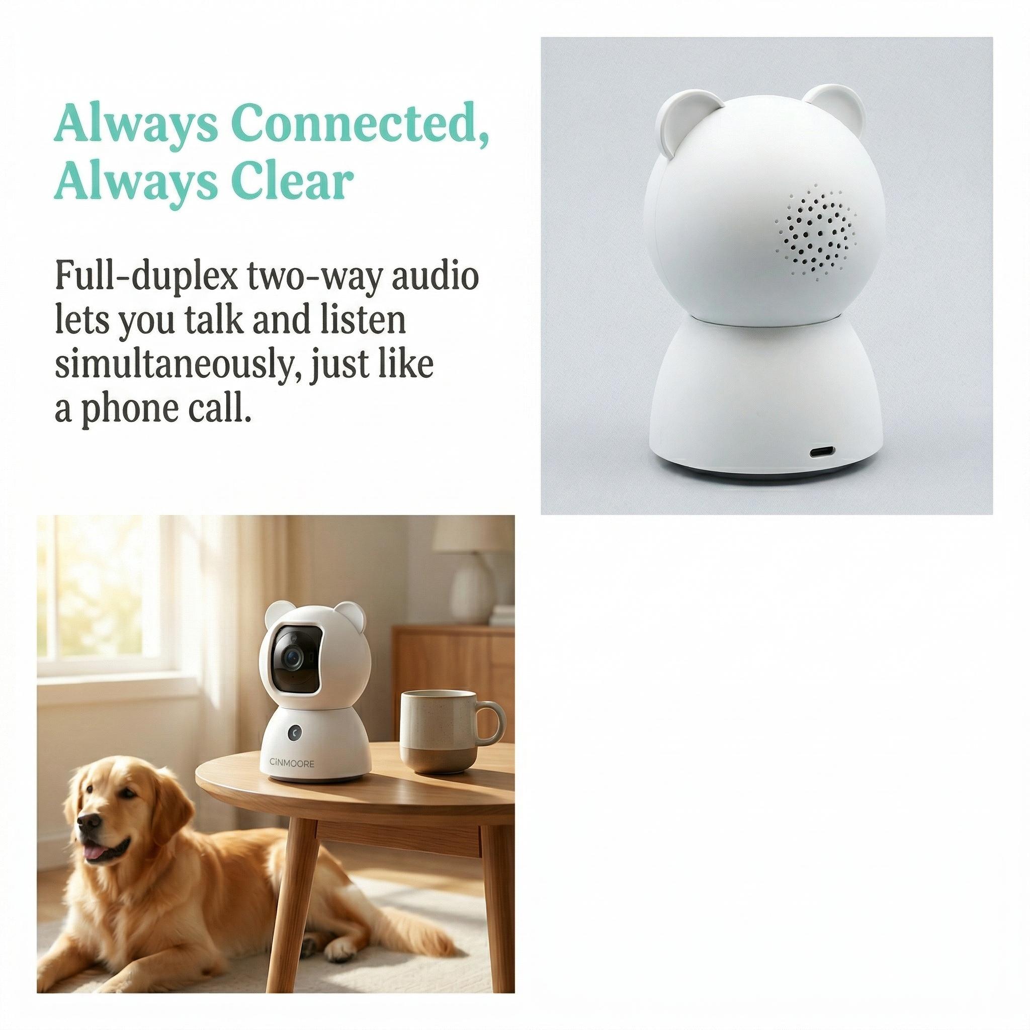2.5K Security Camera Indoor, Non-Subscription AI Person/Pet/Cry Detection, 4MP Pet/Dog/Cat Camera w/Phone App, Pan Tilt 2.4GHz WiFi Cameras for Home Security, Full Duplex 2-Way Audio, IR Night Vision