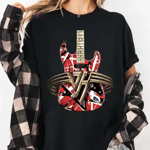 [SALE UP TO 30%] Van Halen Guitar Concert T-Shirt Black S-5XL Unisex Shirt Made Using 100% US Cotton, Design & Printed In The USA.