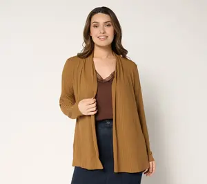 Susan Graver Regular Liquid Rib Knit Cardigan with Pockets