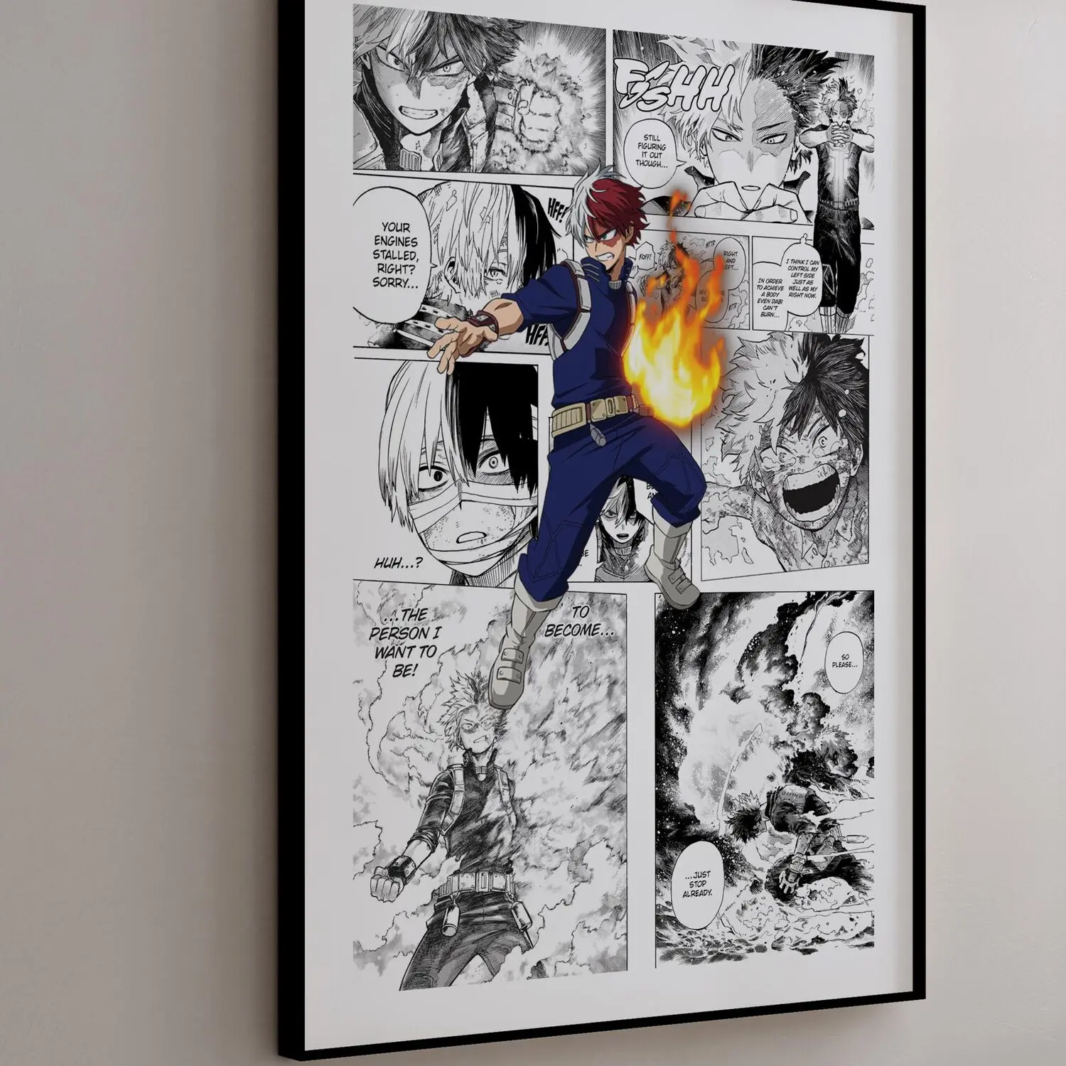 Shoto Todoroki - Curated Manga Panels Poster