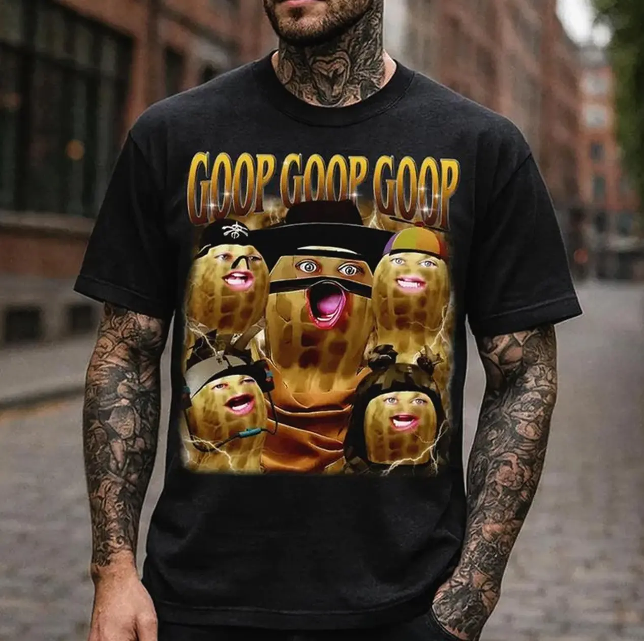 Funny The Burnt Peanut GOOP Bungulato Homage Hoodie/T-shirt/Sweatshirt, Peanut GOOP Bungulato 90s Bootleg Shirt, Internet Viral Meme Trendy Shirt, Weird Humor