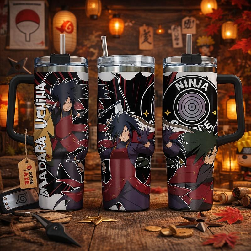Custom Name Naruto Shippuden Madara Uchiha Personalized 40oz Tumbler Cup Unique Design for Fans Ideal Gift