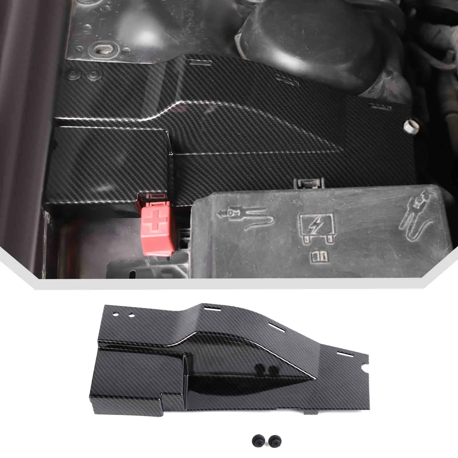 ABS Engine Side Wire Dust Cover Trim Decoration - Automotive Auto Exterior Accessories, Self-Adhesive, UV-Resistant, Perfect-Fit Car Exterior Decoration for 2011+ Dodge Charger & 2015+ Dodge Challenger