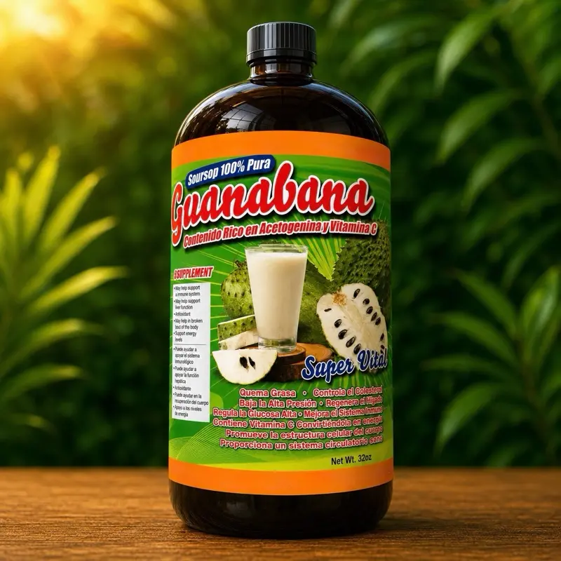 Guanabana (Soursop) Liquid Dietary Supplement – 32 fl oz (946 mL) | Tropical Fruit Extract | Natural Wellness Formula