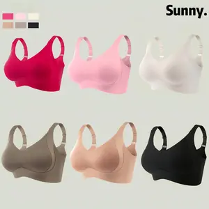 E Women's solid color wireless bras in 5-piece/4-piece/3-piece packs, comfortable, breathable, elegant, seamless push-up bras, women's underwear, soft underwear suitable for all seasons.