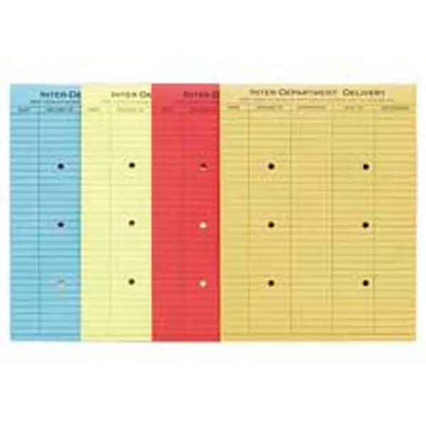 Quality Park Products QUA63576 Standard Style String-and-Button Inter-Department Envelope, 10in.x13in., Yellow, Routing Aid, Ruled Format, with Visual Contents Acknowledgment