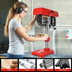 Precision 8" Benchtop Drill Press with Laser Guide - 5-Speed Tabletop Drilling Machine (620-3100 RPM) - 0-45° Tilting Worktable - 1W LED Light - Magnetic Drill Press for Wood & Metal