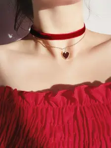 Women's Elegant Heart Design Choker Necklace, Fashion Jewelry for Party, Daily Clothing Decor, Trendy All-match & Exquisite Jewelry for Gift