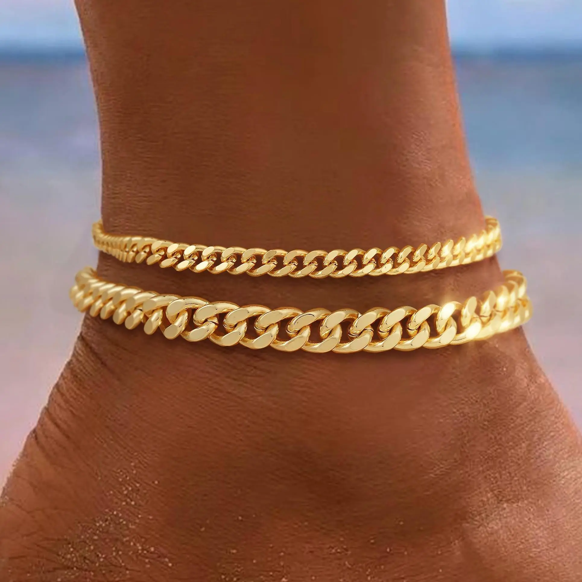 Layered Gold Anklets-02