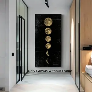 Moon Phases Pattern Unframed Painting, 1 Count Modern Canvas Wall Art, Wall Art Decoration, Wall Decor for Home Living Room Bedroom Office, Ornaments