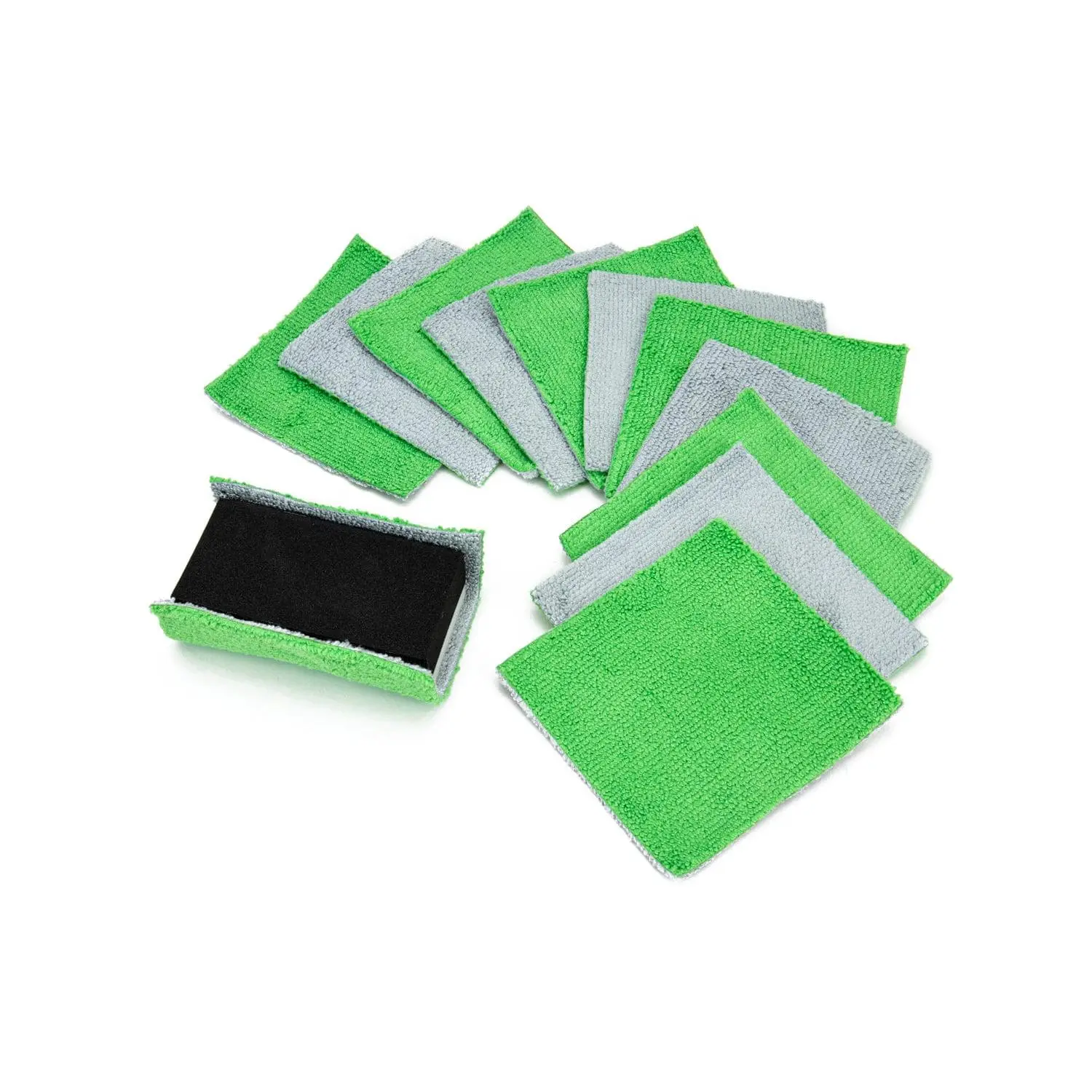 [Saver Block & Refill] Coating Applicator Foam Block with Side Velcro and Refill Saver Sheets with Barrier Layer (3.5 in. x 2 in. x 1 in.) - 12 pack, Cleaning Pad, Sponges