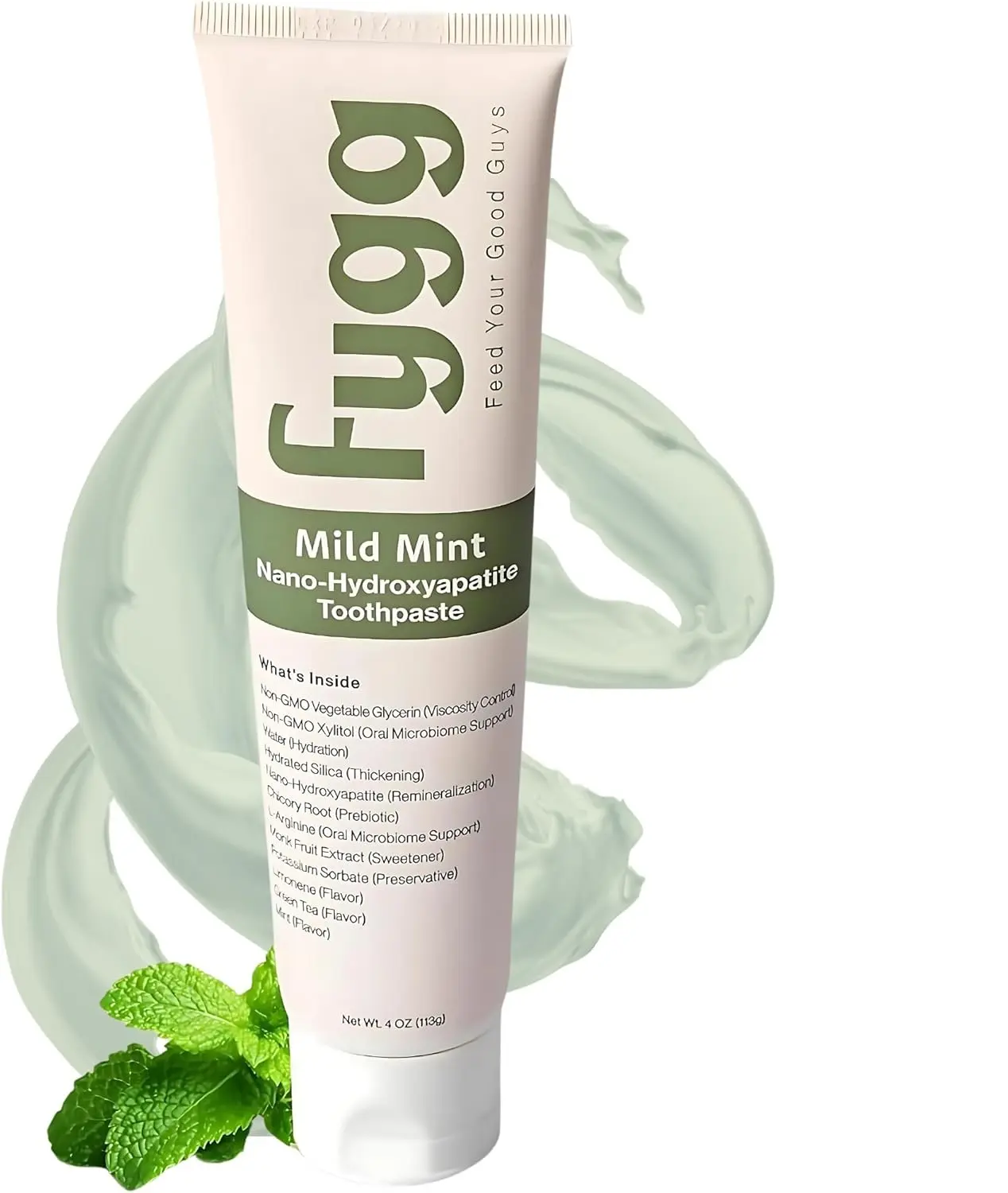 Fygg Fluoride Free Toothpaste, Mild Mint, 4oz | Nano Hydroxyapatite
