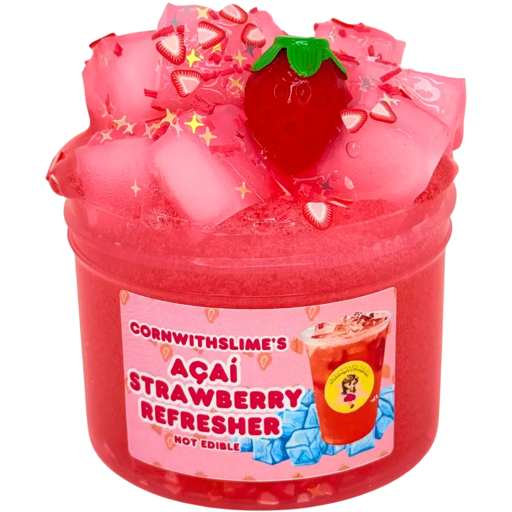 Acai Strawberry Refresher 8oz Slime Jelly Cube Texture Scented