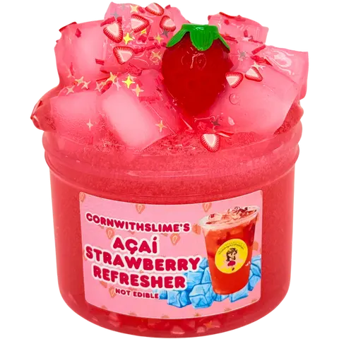 Acai Strawberry Refresher 8oz Slime Jelly Cube Texture Scented