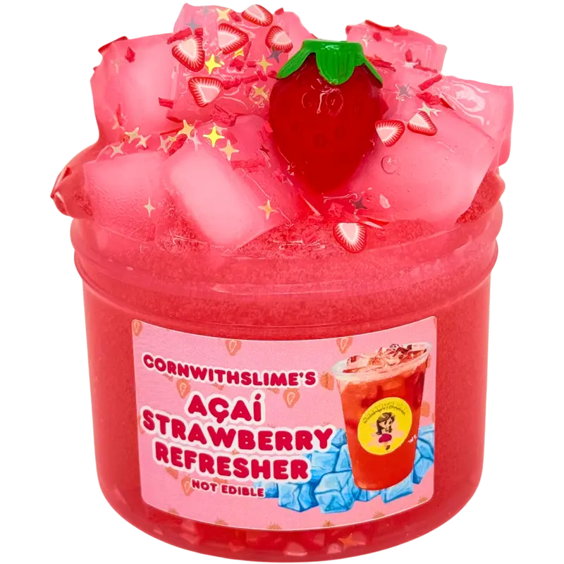 Acai Strawberry Refresher 8oz Slime Jelly Cube Texture Scented