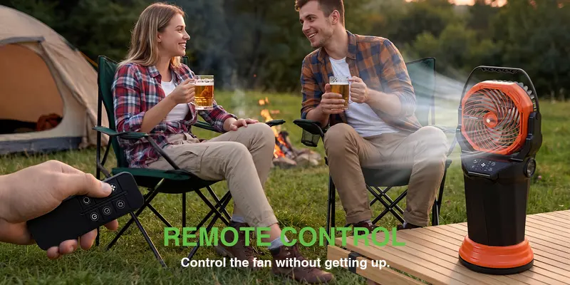 TaskStar Rechargeable Mist Cooling Portable Fan - Adjustable Indoor Outdoor Cooler with 2L Water Tank, RGB Lights, 4 Speed & Spray Modes, Ideal for Camping, Patio Cooling Solutions, Fan Portable
