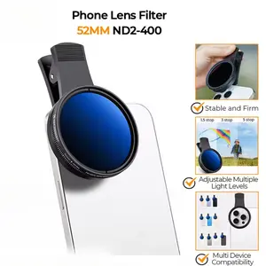 New Phone Camera Cpl Lens Filter Polarizer, Clip-On Nd Filter Adjustable, Compatible with iPhone 11-17 & Android Samsung Google Phones, Mobile Phone Lens