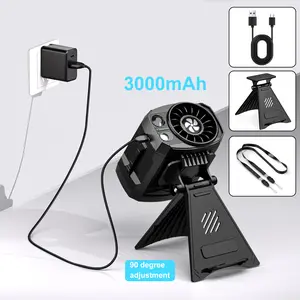 AKLLCCR  Multifunction Fan, Rechargeable Desktop & Neck & Belt Waist Fan, Clip-on Car Fan, Handheld Portable Personal Fan, 4-Speed Wind Adjustable, Fast Air Cooling for Outdoor, Work, Workout, Office, Makeup, Kitchen