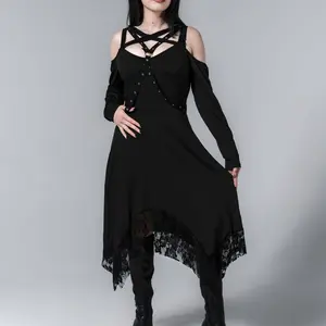 Forbidden Alchemy | Gabriela | Casual Gothic | Women's Long Sleeve Dress | Dark, Detailed, Durable
