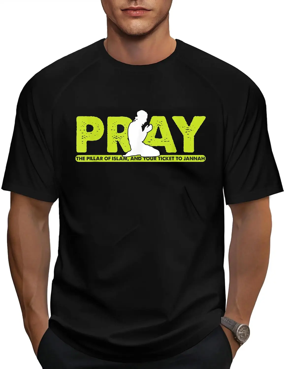 100% Cotton Praying Islam Prayer Religion Quran Muslim Allah God Gift T-Shirt