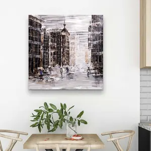 212 MAIN Industrial Modern Abstract Artistic Wall Print - 32x32 in Artwork with Art Illustrations, Home Decor Wall Display Piece for Home & Room Decoration